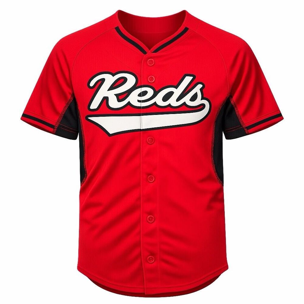 Majestic Cincinnati Reds Youth L Red Button Front MLB Baseball Jersey